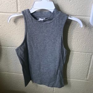 Grey mockneck tank